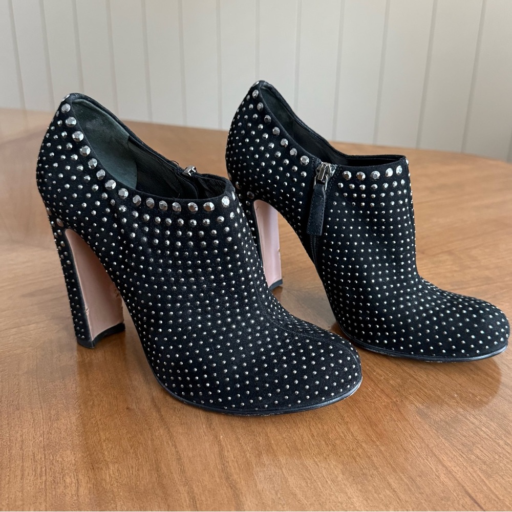 Studded Black PRADA Ankle Boots